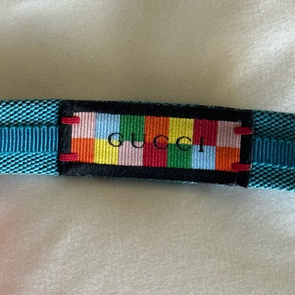 Gucci Teal Monogram Headband - Picture 2 of 5